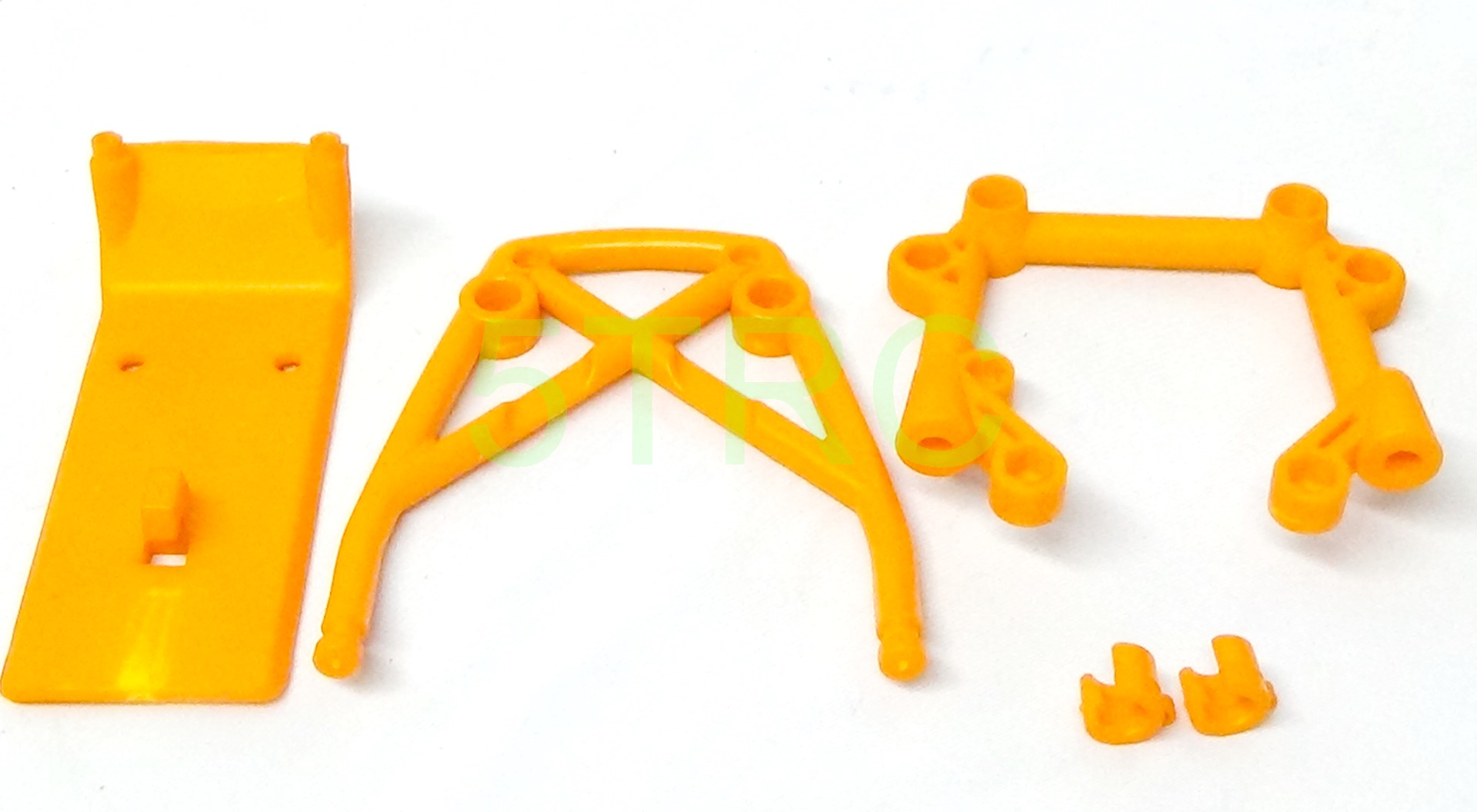 851311 Rofun 5B Orange Nylon Front and Rear Bumper Kit Rovan King Motor (13)