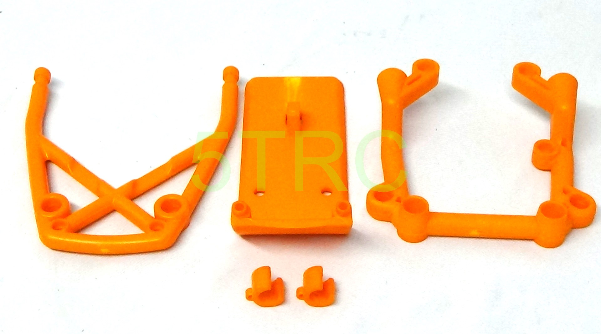 851311 Rofun 5B Orange Nylon Front and Rear Bumper Kit Rovan King Motor (2)
