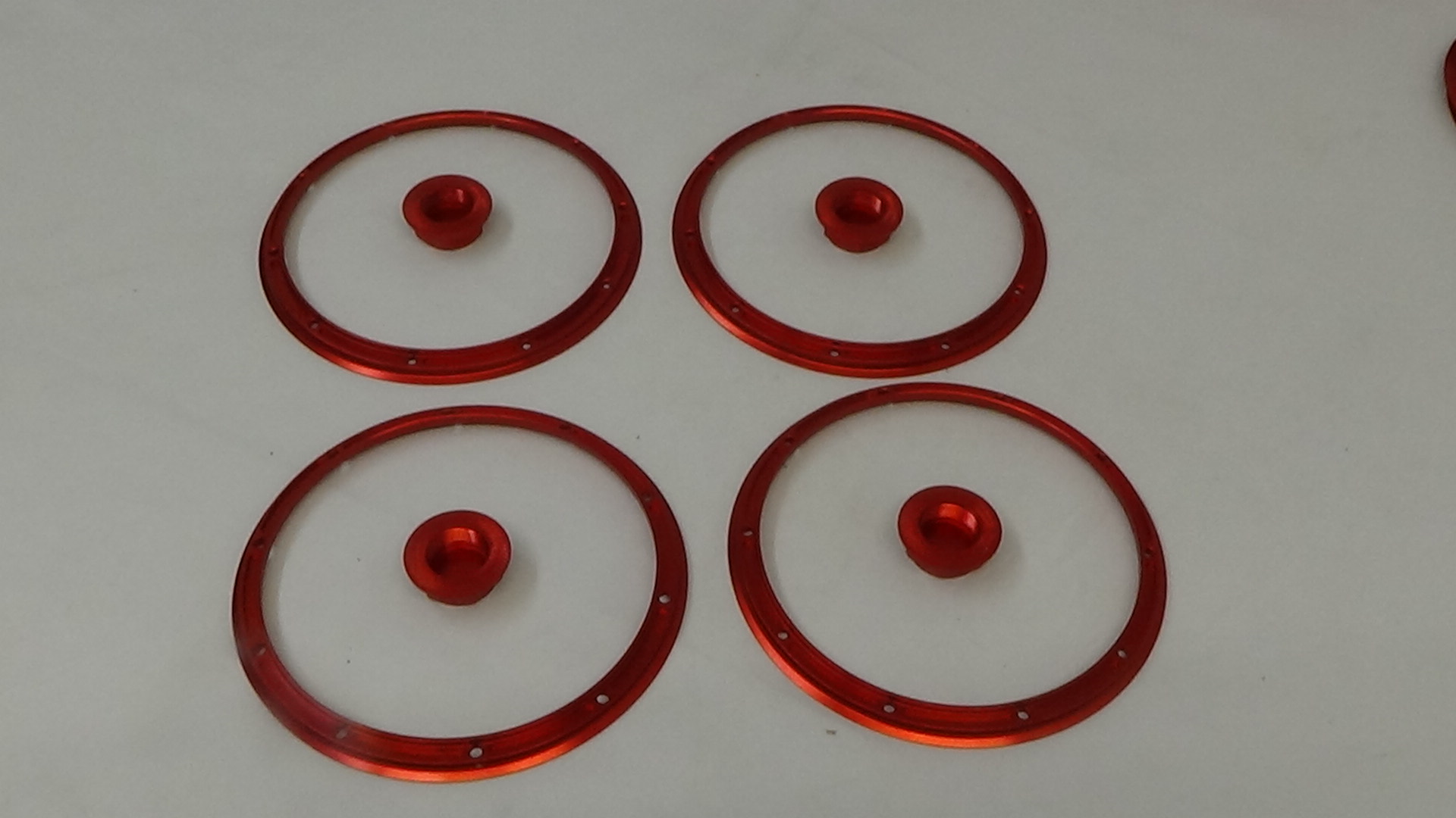 855301 Rofun Baja 5B CNC Aluminum 5-Star Beadlock Wheel Rim Set Red 4pc HPI Losi Rovan (4)
