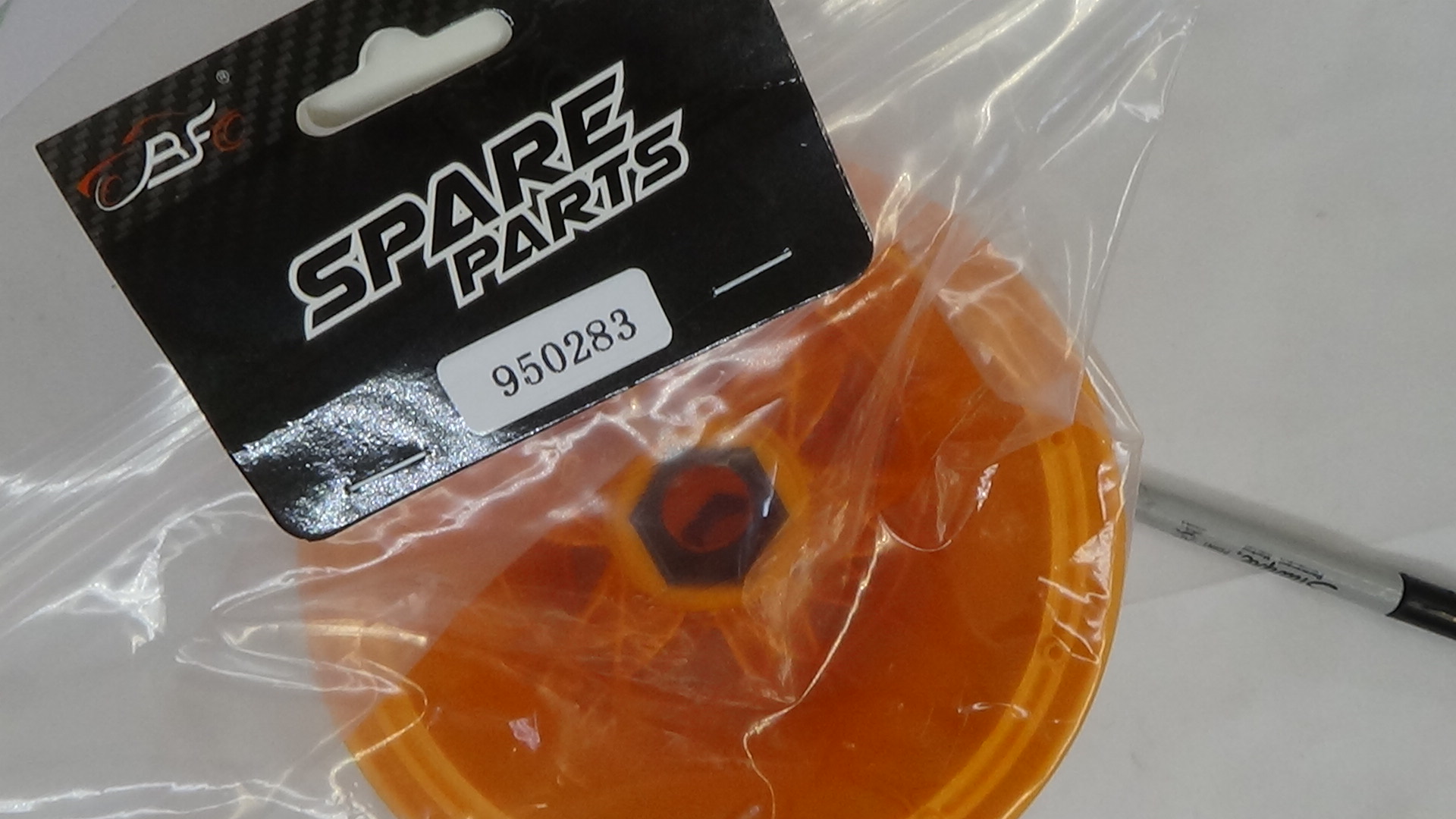 950283 Rofun Baja 5B Rear Orange Nylon Wheel Rims Pair 24mm Hex HPI Losi Rovan (2)