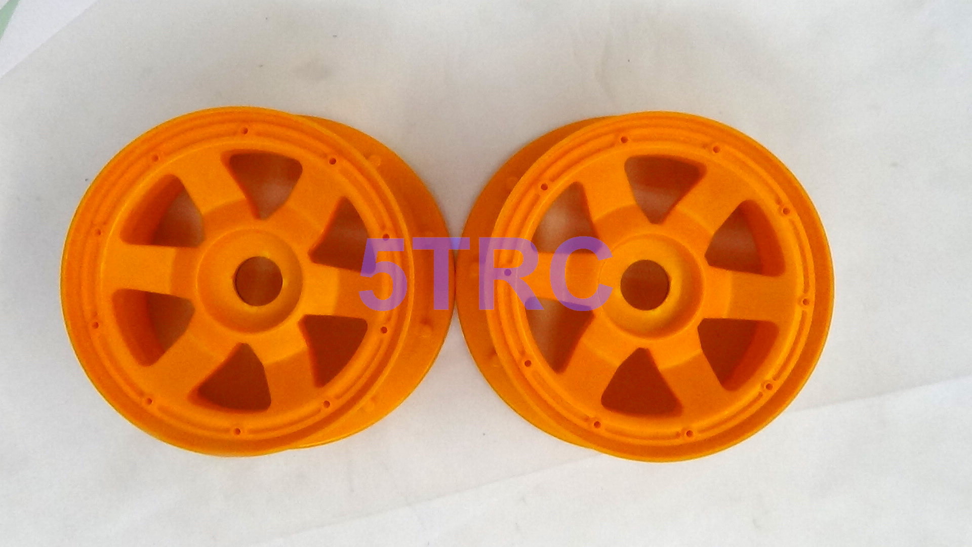 950283 Rofun Baja 5B Rear Orange Nylon Wheel Rims Pair 24mm Hex HPI Losi Rovan (3)