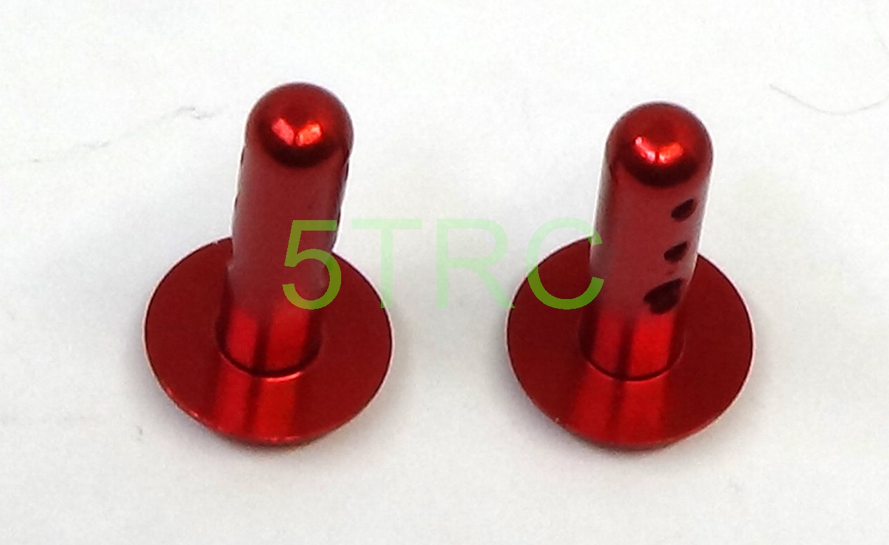 952411 Rofun 5B Chassis CNC Metal Rear Wing Pin Red (4)