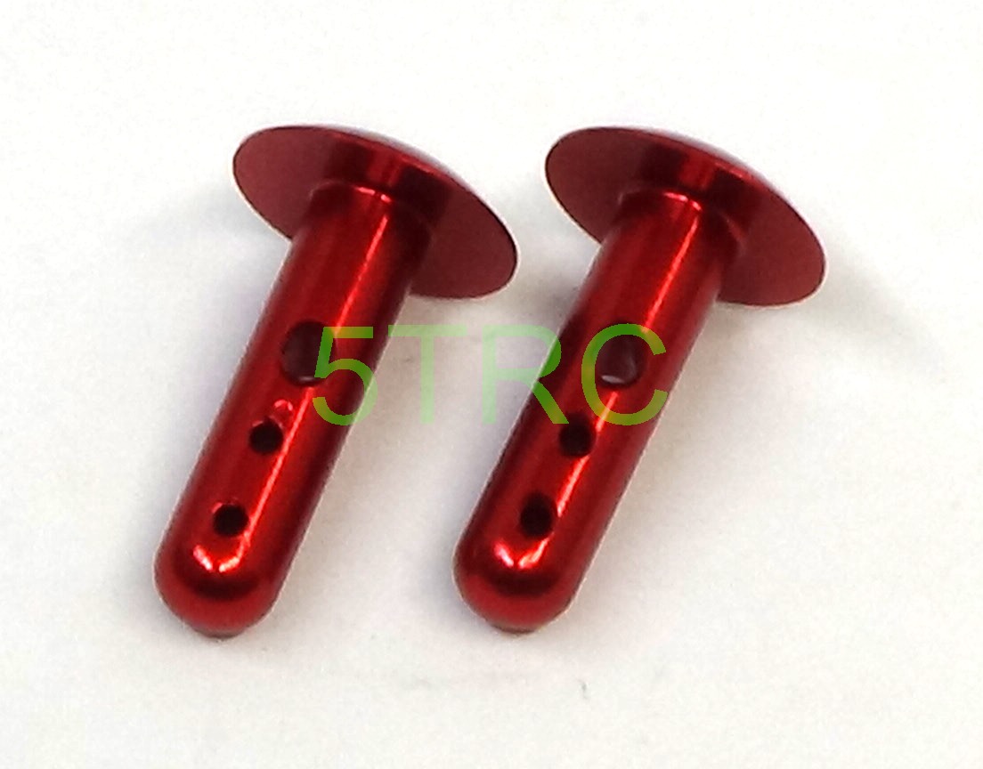 952411 Rofun 5B Chassis CNC Metal Rear Wing Pin Red (6)