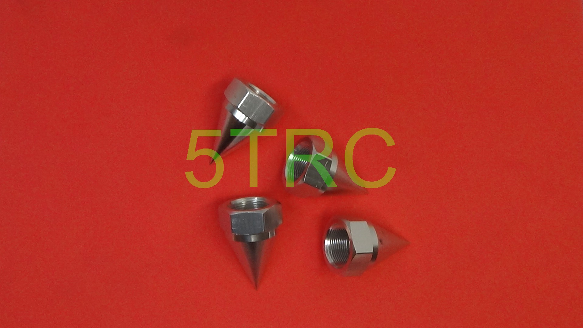952442 Rofun 15 Scale Baja Silver CNC Aluminum Enclosed Pointed Wheel Nuts Set of 4 HPI Rovan (2)