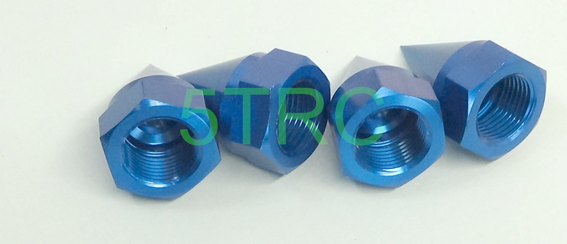 970343 Rofun LT Blue CNC Aluminum Tapered Spiked Wheel Nuts Set of 4 (1)