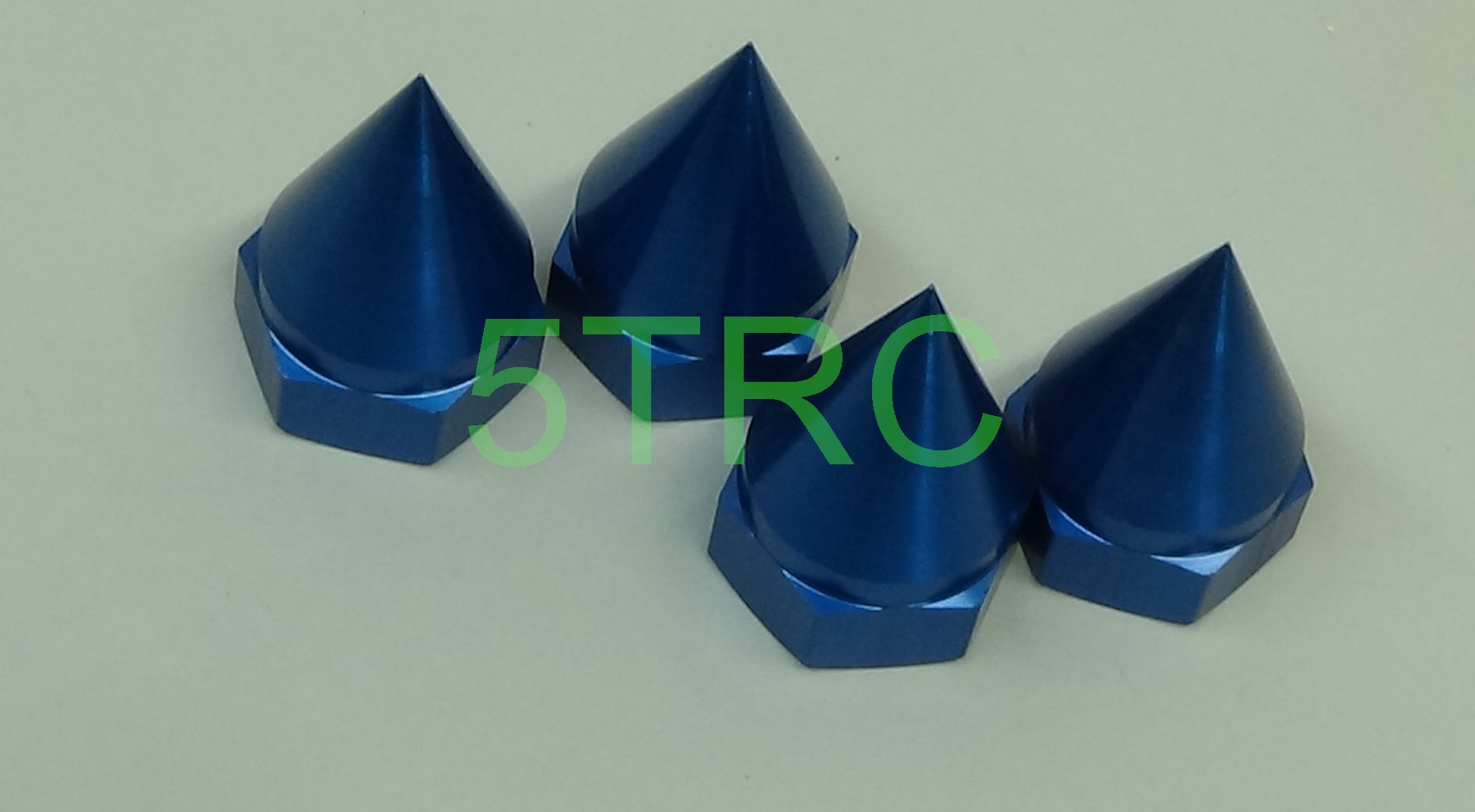 970343 Rofun LT Blue CNC Aluminum Tapered Spiked Wheel Nuts Set of 4 (6)