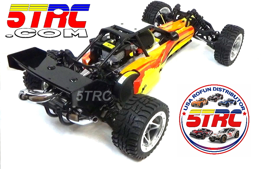Rofun RC 15 Scale 5B 29cc CNC Aluminim Wheels All Terrain Tires Gasoline Rovan (4)