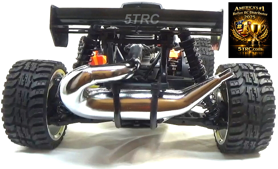 Rofun RC 15 Scale 5B 29cc CNC Aluminim Wheels All Terrain Tires Gasoline Rovan (8)
