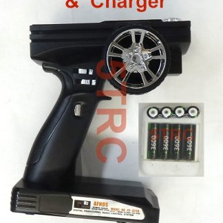 63004-2 e Rofun FlySky LCD TX & RX RC Controller w Lithium Batteries & Charger 2.4Ghz