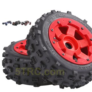 850732 e Rofun 15 RC Red Nylon Wheel Hub Gen-2 MT Tires Front Pair 5B Rovan