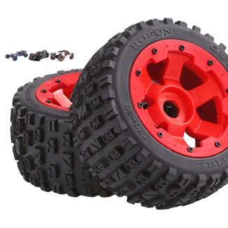 850742 e Rofun 15 RC Red Nylon Wheel Hub Gen-2 MT Tires Rear Pair 5B Rovan