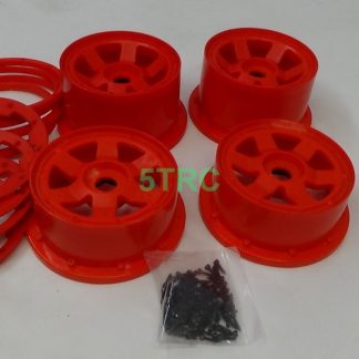850762 e Rofun 5B BAJA 5B 4 Red Nylon 24mm Hex Wheels & Beadlocks Rovan Losi HPI
