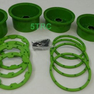 850764 e Rofun Wheels 5B Green 24mm Hex Hub Nylon Wheels & Beadlocks HPI Losi Rovan