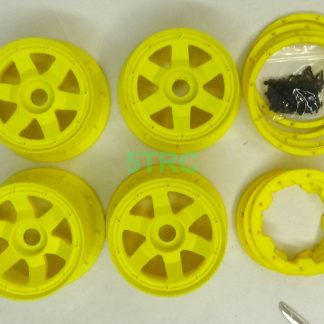 850765 e Rofun 5B Wheel BAJA 5B Nylon 24mm Hex Wheel & Bead Locks Rovan Losi HPI Yellow