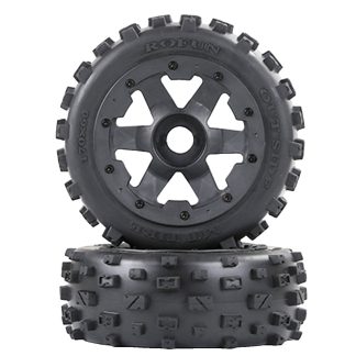 850781 e Rofun 15 RC Black Gen-2 MT Tires Front Pair Baja 5B Rovan