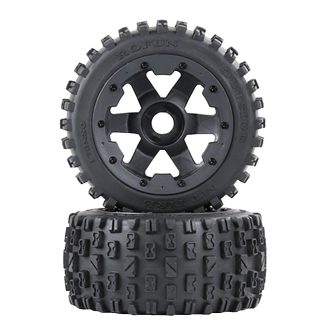 850791 e Rofun 15 RC Black Gen-2 MT Tires 170x80 Pair Baja 5B Rovan
