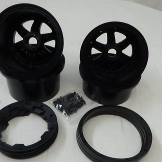 85081 e Rofun Black Nylon Wheels 5B 24mm Hub Wheels & Beadlocks Rovan HPI Losi