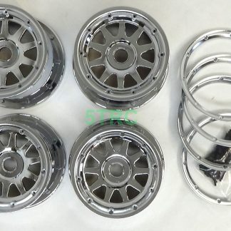 851582 e Rofun 5B Wheel Chrome-Plated 5B 24mm Hex Wheel & Bead Locks Rovan Losi HPI