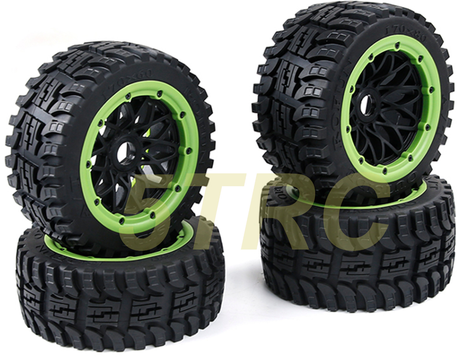 854823 e Rofun RC 15 Baja All Terrain Rear Tires Wheels 170x80 Set of 4 5B 5T Rovan