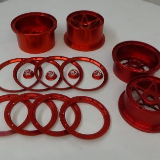 855301 e Rofun CNC Metal Wheel Hubs Full Set of 4 2 Front and 2 Rear Red Rovan