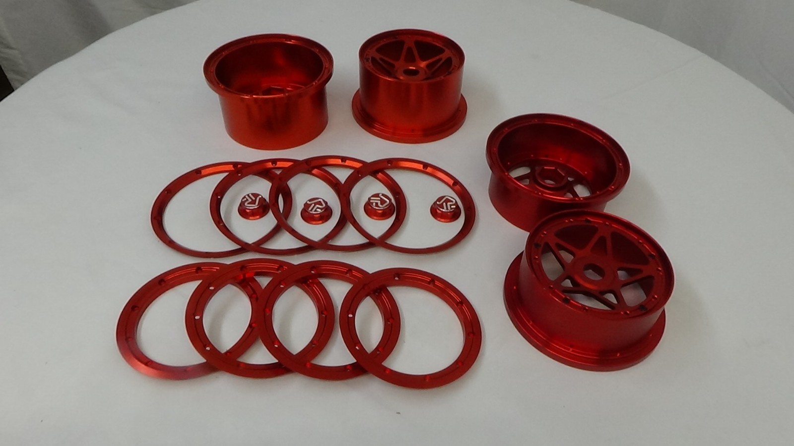 855301 e Rofun CNC Metal Wheel Hubs Full Set of 4 2 Front and 2 Rear Red Rovan