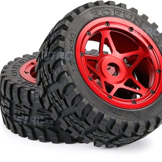 855311 e Rofun 15 RC Red CNC Star Front Wheels Gen-2 Tires Set Baja 5B Rovan Alloy