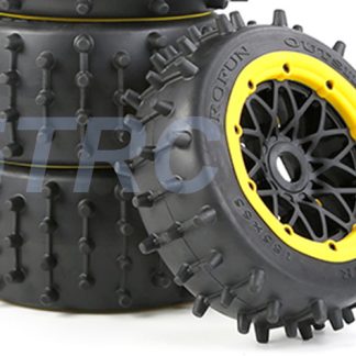 855645 e Rofun 15 RC Large Knobby Tires Yellow Set of 4 Baja 5B Off Road Rovan