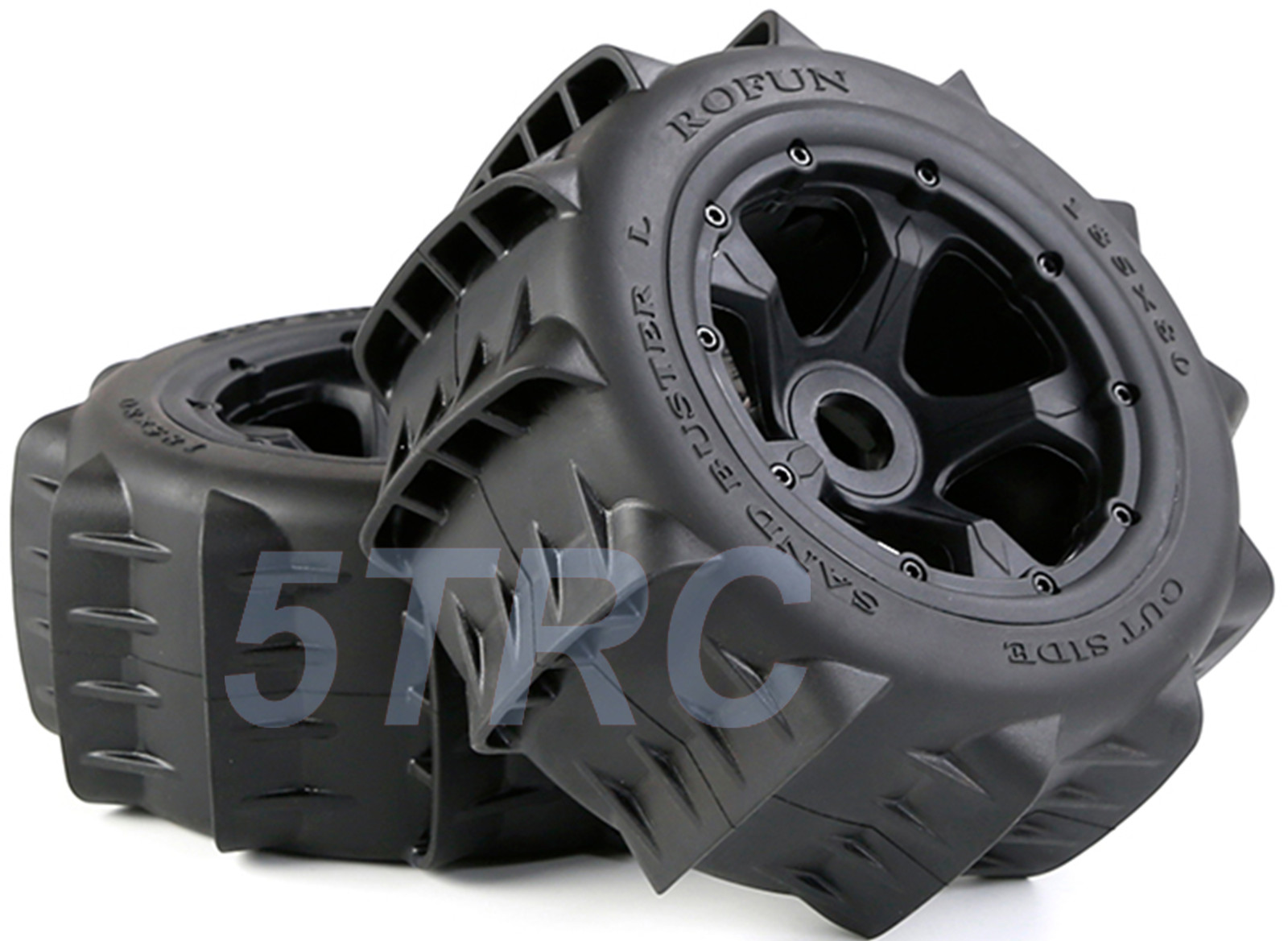 855691 e Rofun 15 RC Baja 5B 185x80 Desert Tires on Star Wheels Pair of 2 Rovan