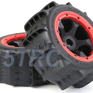 855692 e Rofun 15 RC Baja 5B Front Star Wheels Desert Tires 185x80 Pair Traxxas Rovan
