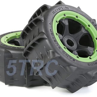 855693 e Rofun 15 RC 5B Front Star Wheels 24mm Hex Desert Tires Green 185x80 Rovan