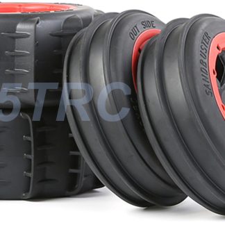 855702 e Rofun 15 RC Baja 5B Star Wheels Desert Tires Red Beadlock Set Rovan