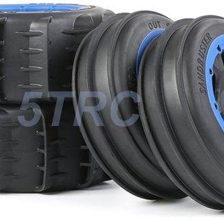 855704 e Rofun 15 RC Baja 5B Star Wheels Desert Tires Blue Beadlock Set Rovan