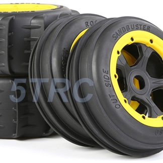 855705 e Rofun 15 RC Baja 5B Star Wheels Desert Tires Yellow Beadlock Set Rovan