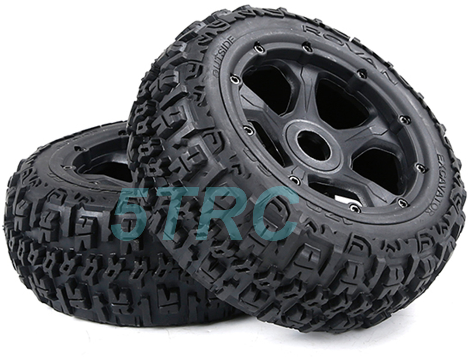 951921 e Rofun 15 RC Baja 5B Gen-3 Excavator Front Tires Wheels Pair Rovan