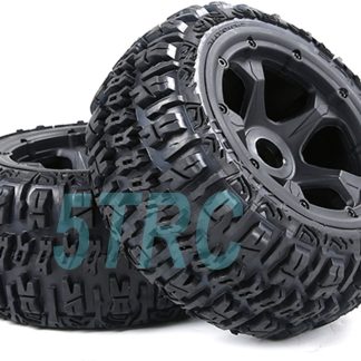 951931 e Rofun 15 RC Baja 5B Gen-3 Excavator Rear Tires Wheels Black Pair Rovan