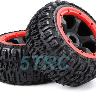 951932 e Rofun 15 RC Baja 5B Gen-3 Excavator Rear Tires Wheels Red Pair Rovan