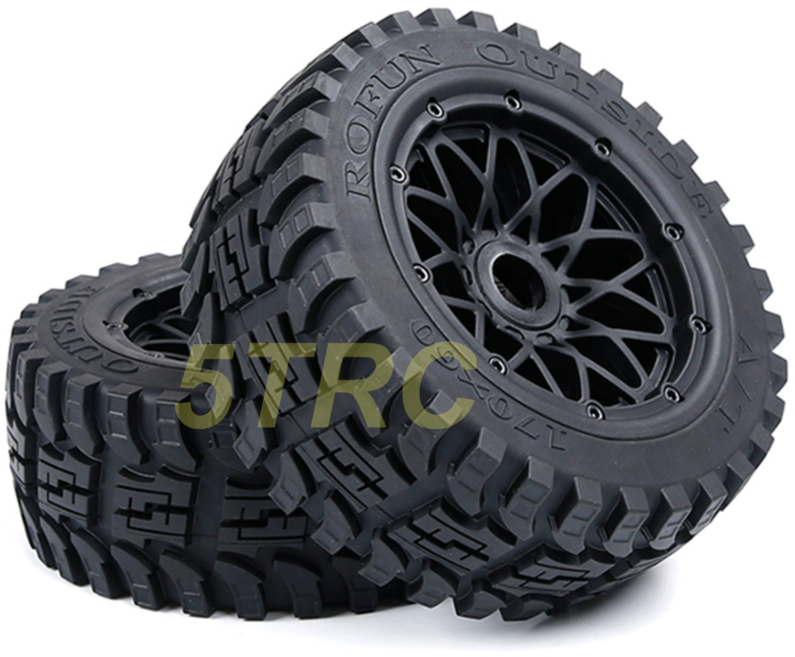 952871 e Rofun RC 15 Baja All Terrain Rear Tires Wheels 170x80 Pair 5B 5T Rovan