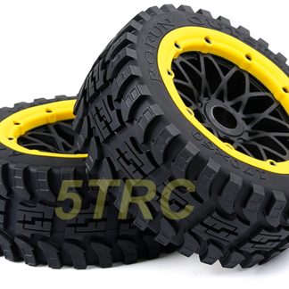 952875 e Rofun RC 15 Baja Gen-2 All Terrain Front Tires Yellow Pair 5B Buggy Rovan