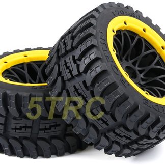 952885 e Rofun RC 15 Baja Gen-2 All Terrain Rear Tires Yellow Pair 5B Buggy Rovan