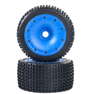 952973 e Rofun RC 15 Baja Small Knobby Rear Tires Blue Pair 5B Buggy Rovan