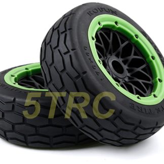 953013 e Rofun 15 RC Front Street Tires Wheels Green Pair Rovan