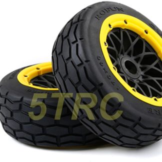953015 e Rofun 15 RC Front Street Tires Wheels Yellow Pair Baja 5B Rovan