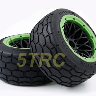 953023 e Rofun 15 RC Rear Street Tires Wheels Green Pair Baja 5B Rovan