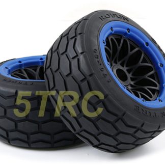 953024 e Rofun 15 RC Rear Street Tires Wheels Blue Pair Baja 5B Rovan