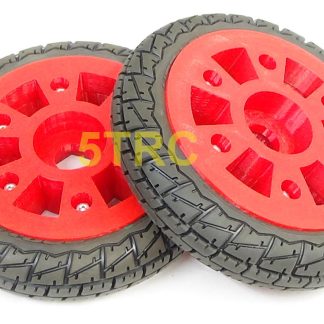 SkinnyRed 5TRC 15 Scale Skinny Drag Front Wheels Red Pair HPI Losi Rovan 24mm Hex (3)
